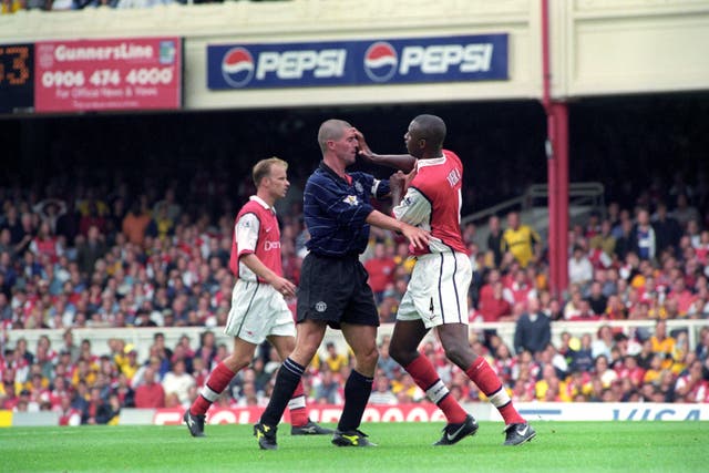 Roy Keane clashes with Patrick Vieira as Manchester United and Arsenal battled for domestic supremacy 
