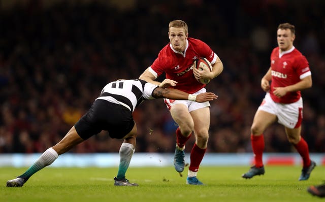 Barbarians' Cornal Hendricks and Wales' Johnny McNicholl clash in Cardiff