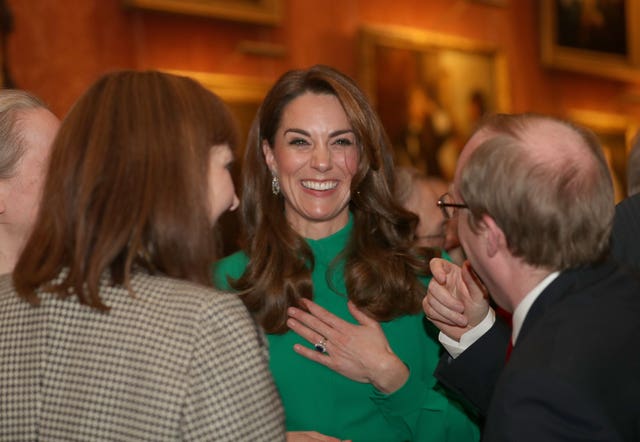The Duchess of Cambridge during the reception in Buckingham Palace as Nato leaders gather to mark 70 years of the alliance