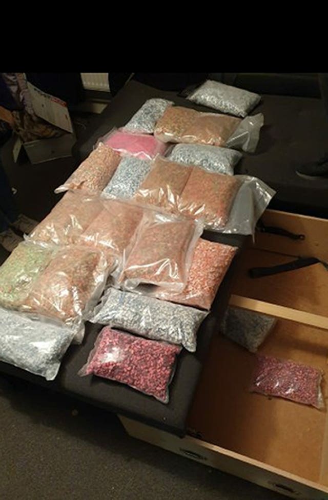 Drugs seized in the London flat of Patrick Scotland