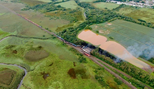 Thousands of litres of fuel drained into nearby wetlands (National Rail/PA)