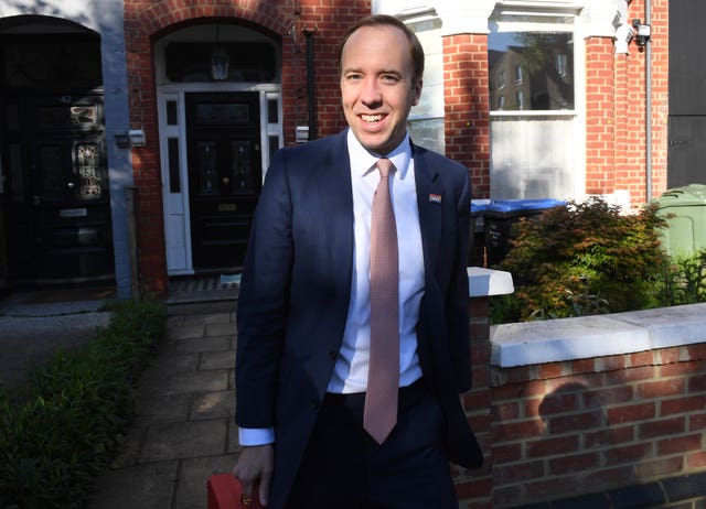 Health Secretary Matt Hancock