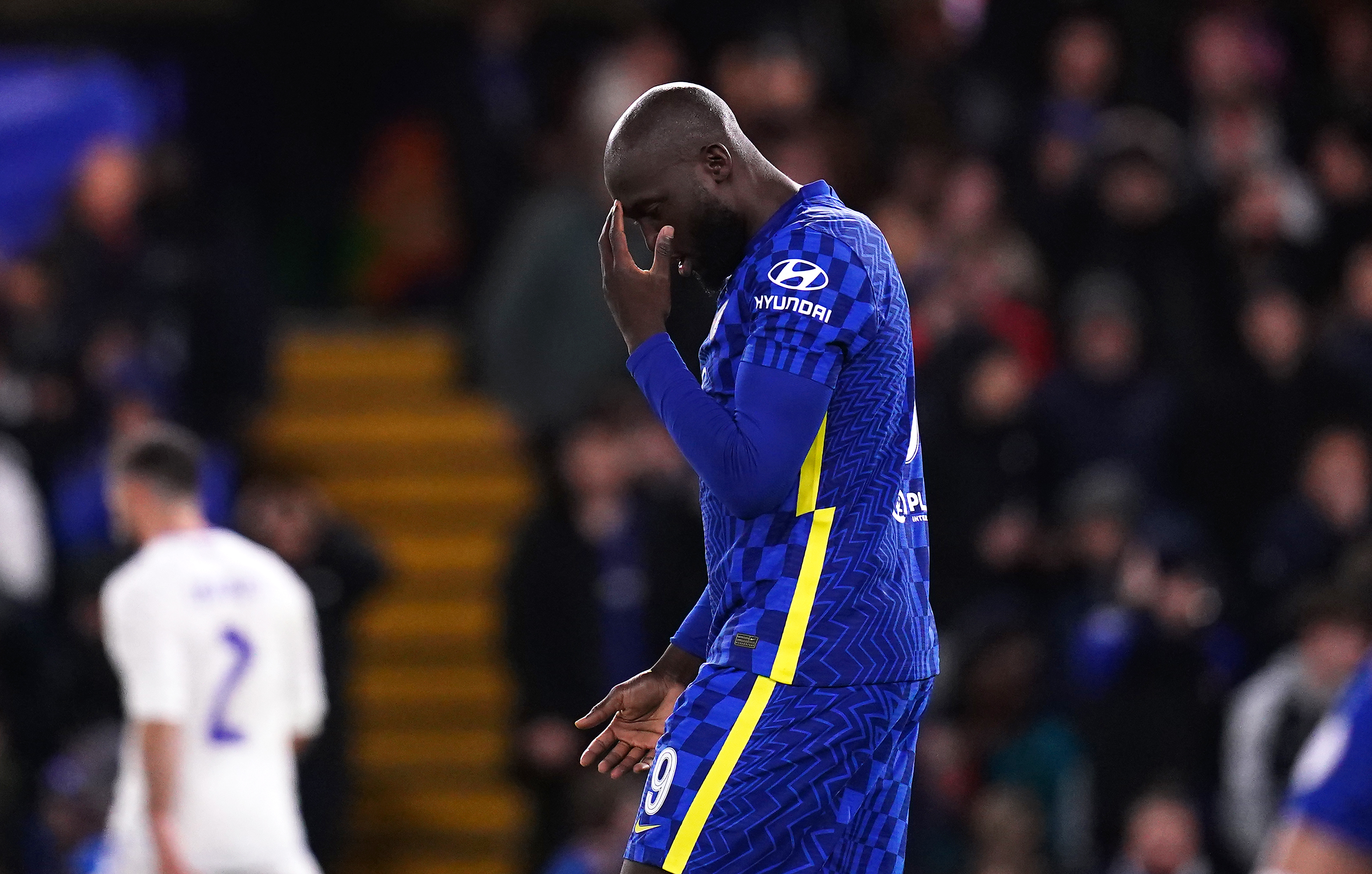 Romelu Lukaku rues a missed chance