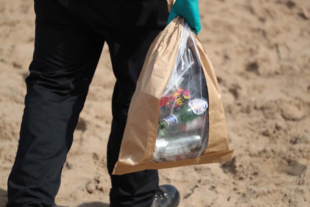Police officer with bag