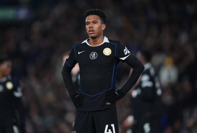 Estevao looks dejected during the first half