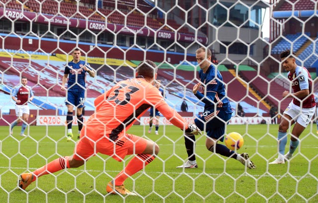 Ollie Watkins scores the only goal of the game in the second minute 