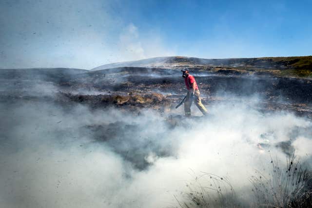 Winter Hill moorland fire