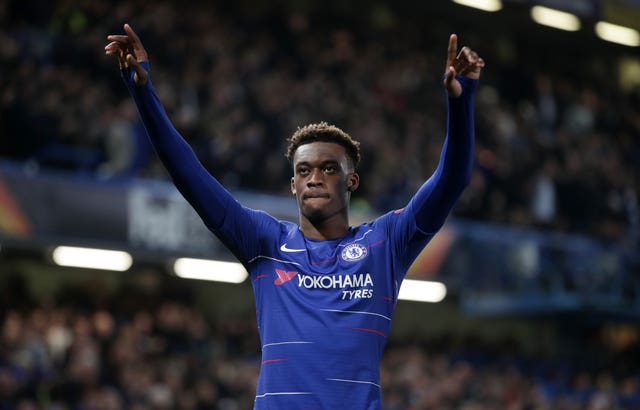 Callum Hudson-Odoi celebrates his goal