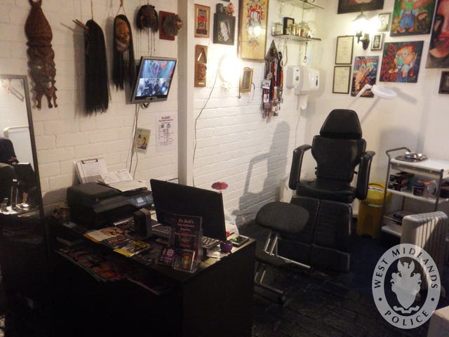 An interior view of Dr Evil’s Body Modification Emporium in Wolverhampton