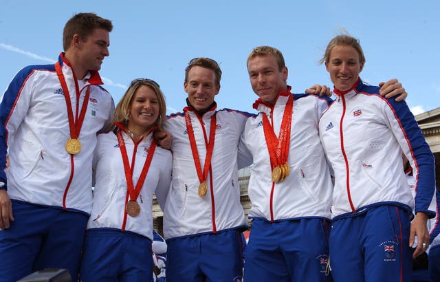 Members of Team GB show off their gold medals