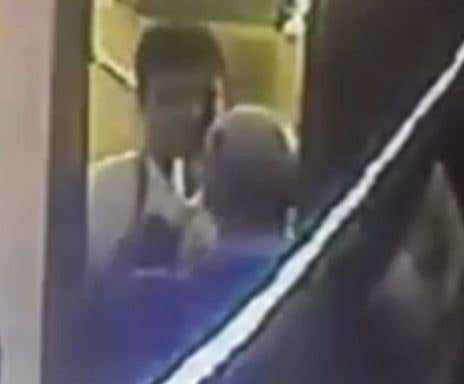 CCTV video showed the moment before Kamrul Islam (left), throws chilli powder in the face of customer David Evans (PA)