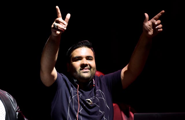 DJ Naughty Boy enjoying his stint on stage at the event (Matt Crossick/PA)