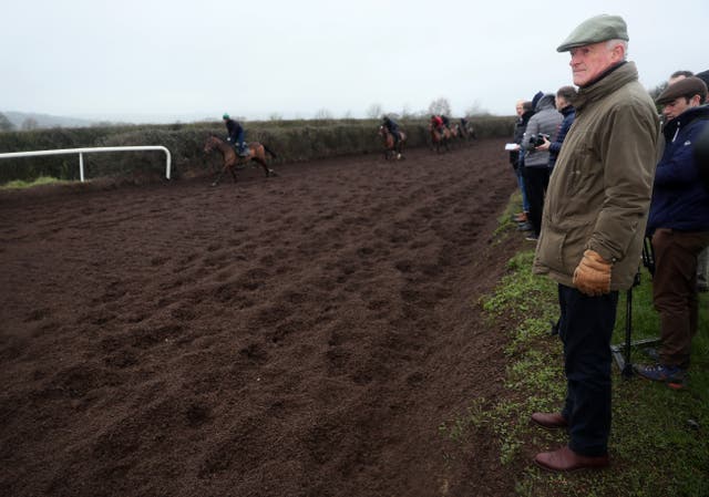 Willie Mullins at his yard last month
