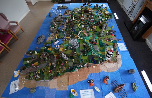 The knitted map of Ireland in Carnew Community Care Centre in Carnew, Co Wicklow