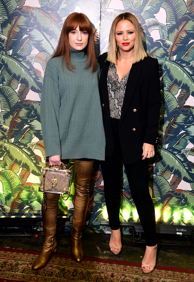 Nicola Roberts (left) and Kimberley Walsh attending the Dita Von Teese and The Copper Coupe event presented by Absolut Elyx