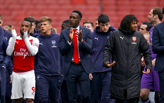 Danny Welbeck, centre, is also leaving Arsenal in the summer
