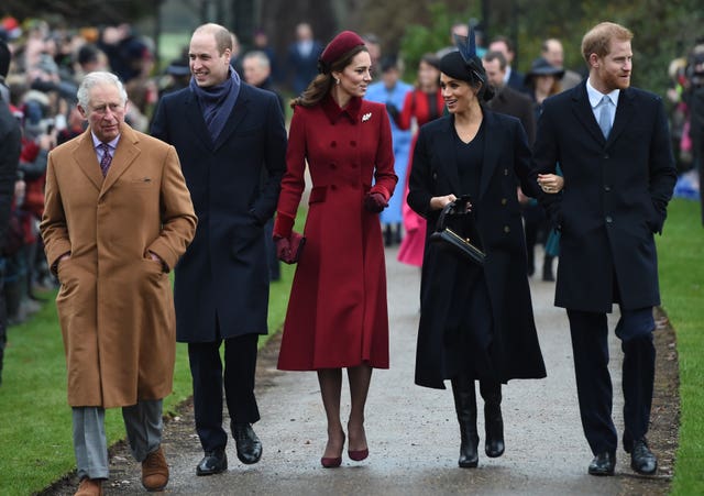 Meghan and the royal family at Christmas Day church
