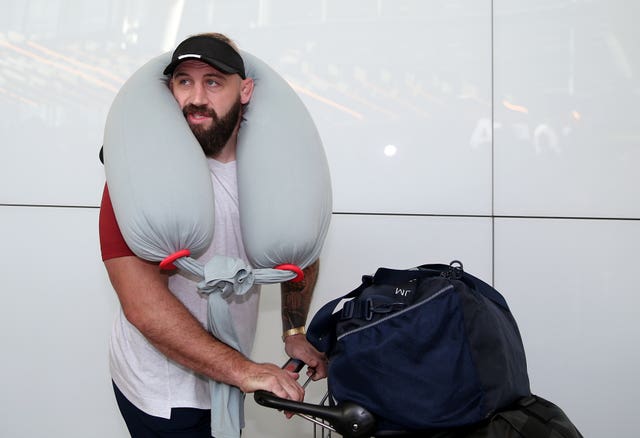 Joe Marler and his trademark travel pillow