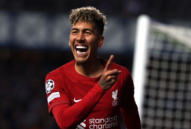 Liverpool’s Roberto Firmino celebrates