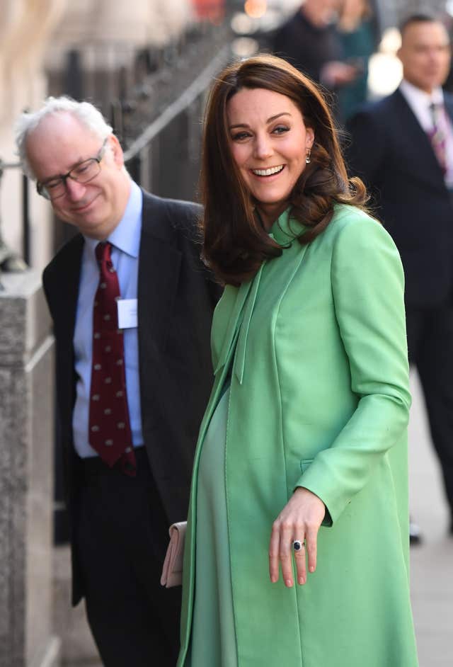 The Duchess of Cambridge arrives for a conference at the Royal Society of Medicine (Victoria Jones/PA)