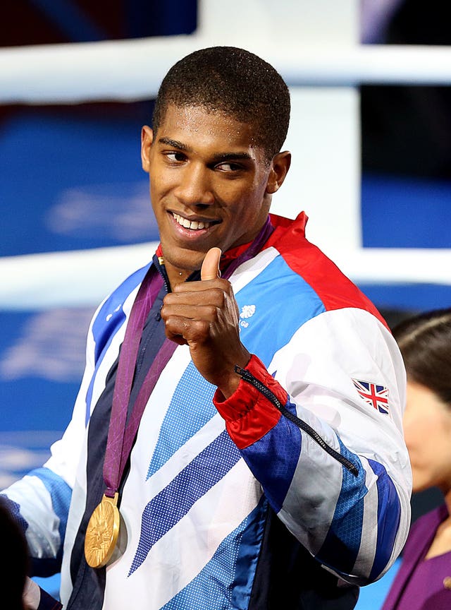 Anthony Joshua with his Olympic gold medal from London 2012