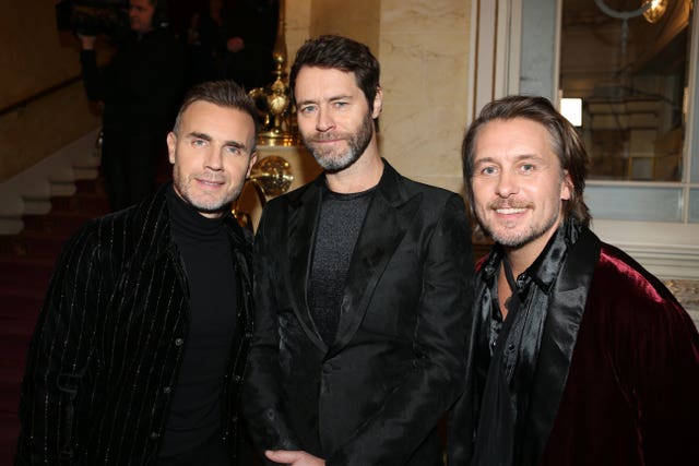 Gary Barlow, Howard Donald and Mark Owen of Take That 