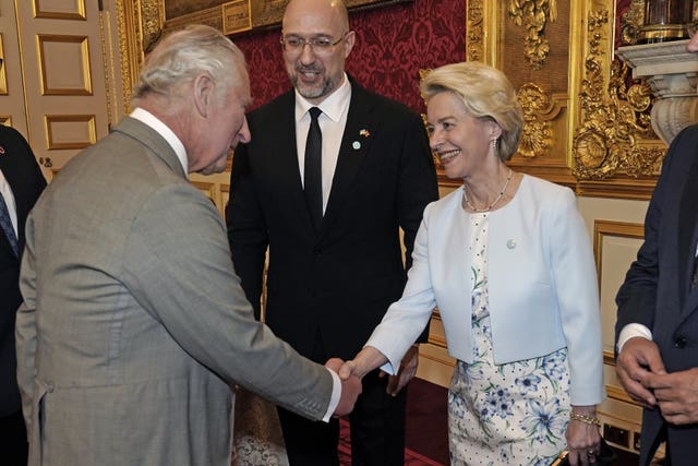 Charles greets Ursula von der Leyen
