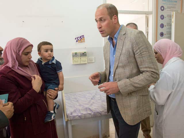 William met a group of Palestinian refugee mothers having their babies vaccinated
