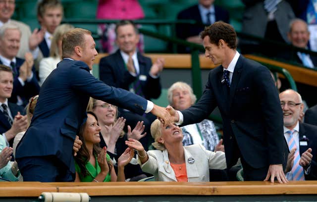 Sir Andy Murray and Sir Chris Hoy at Wimbledon