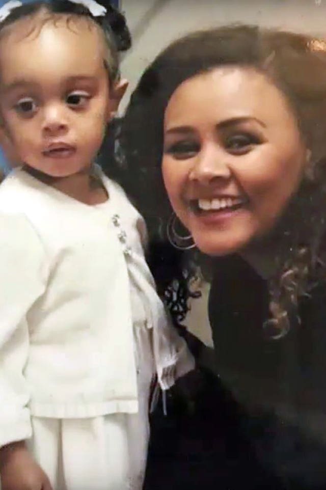 Amal Ahmedin and her three-year-old daughter Amaya Tuccu-Ahmedin, who died in the fire, alongside husband Mohamednur Tuccu (Grenfell Tower Inquiry/PA)