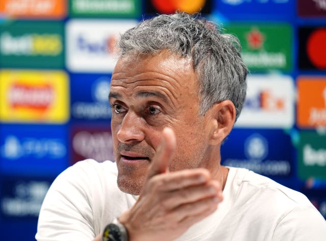 Luis Enrique at a press conference