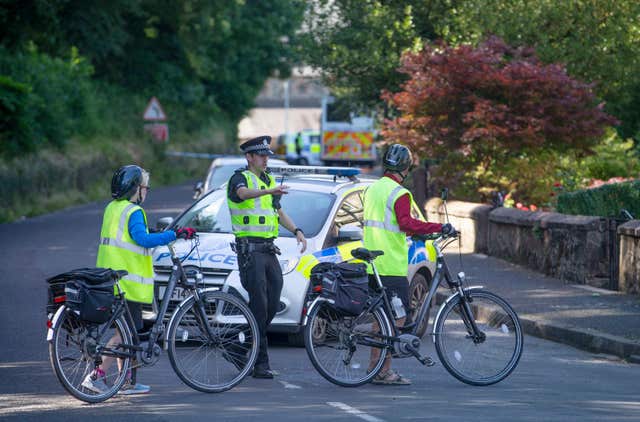 Cyclists on Ardbeg Road