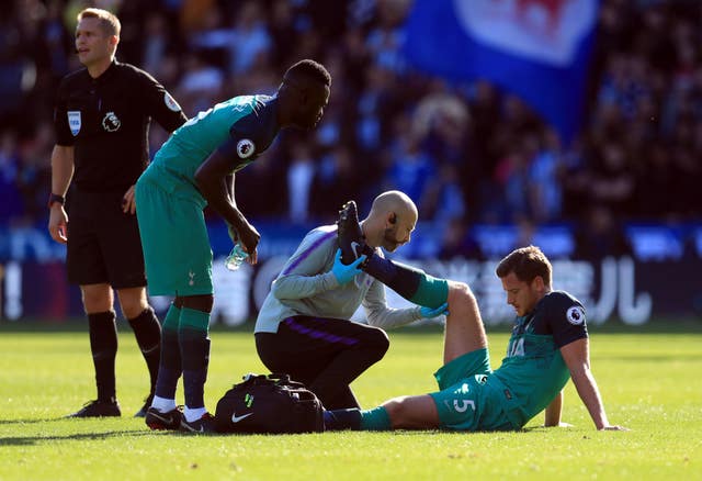 Jan Vertonghen sustained the injury in the win at Huddersfield