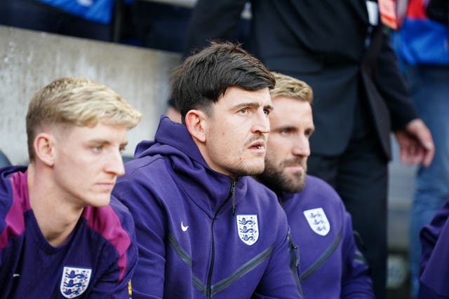 Anthony Gordon (left) was able to train, while Harry Maguire (centre) and Luke Shaw followed individual programmes