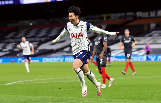 Son Heung-min sent Tottenham to Wembley with a second goal against Brentford
