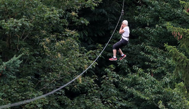 84-year-old zip wires down Leeds Castle