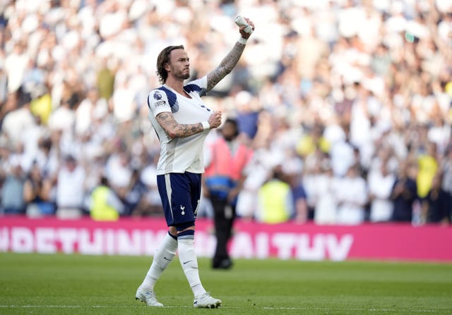 James Maddison in action for Tottenham