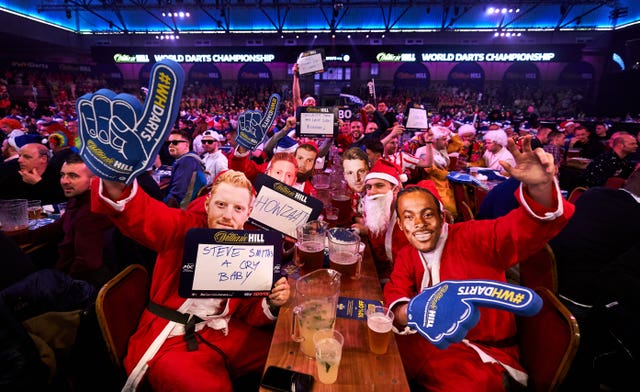 Fans will only be allowed in at the Alexandra Palace on the opening day of the World Championships