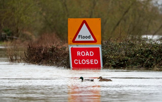 A flooded road