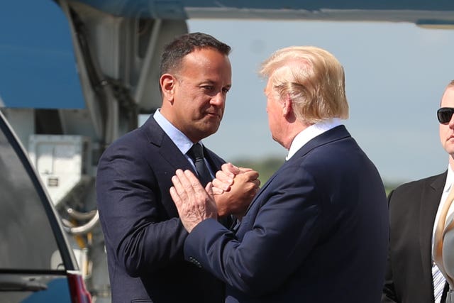 Leo Varadkar greets Donald Trump at Shannon Airport