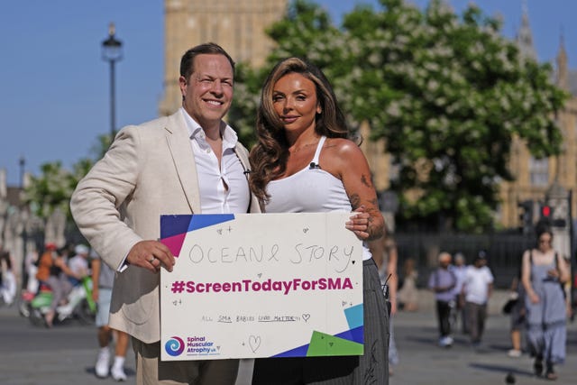 Giles Lomax, chief executive of SMA UK and Jesy Nelson