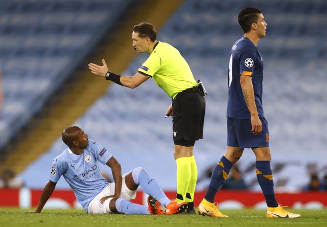 Fernandinho is now expected to be sidelined for less than a month (Phil Noble/PA).