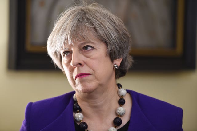 Prime Minister Theresa May during a reception at 10 Downing Street (Eddie Mulholland/Daily Telegraph/PA)