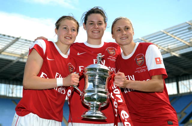 White (left) enjoyed a trophy-laden spell at Arsenal