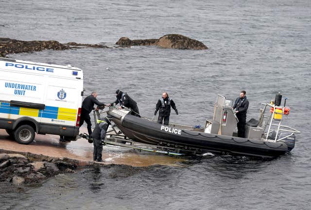 Police divers were involved in the recovery of the fishing trawler (Andrew Milligan/PA)