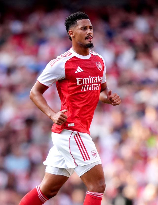William Saliba was forced off early on