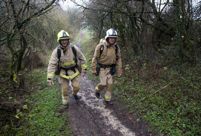 Firefighter charity walk