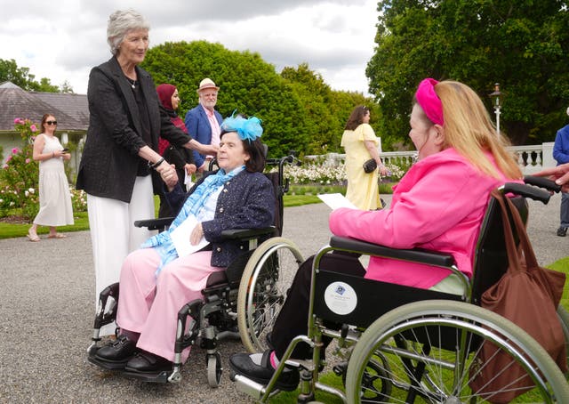Catherine Connolly mingling with guests at the party