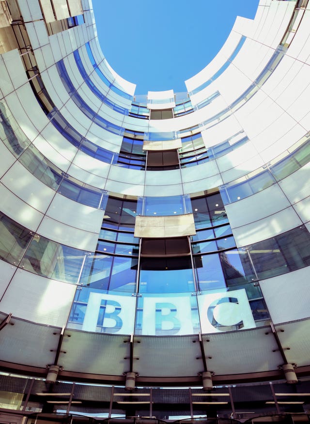 A sign outside BBC HQ