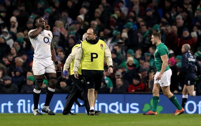 Maro Itoje was injured against Ireland in Dublin at the start of the Six Nations